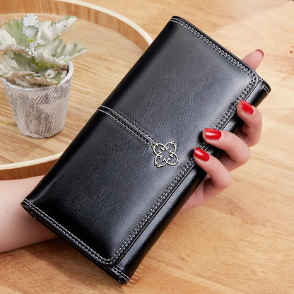 Women's Leather Wallet Woman Luxury Long Wallets Fashion Women Purses Money Bags Handbags Womens Purse Cards Holder