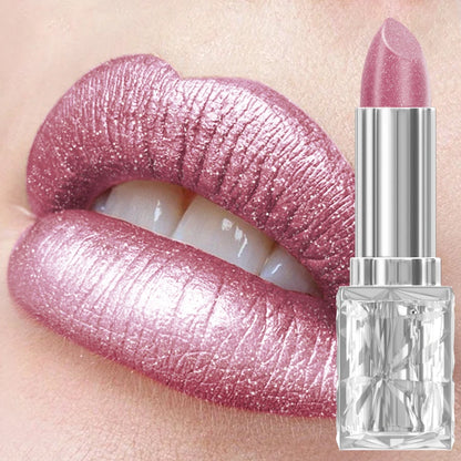 Metallic Glitter Lipstick 3 Color Waterproof Lip Balm Red Long Last Lip Tint Matte Lip Makeup Gifts Shiny Lip Gloss...