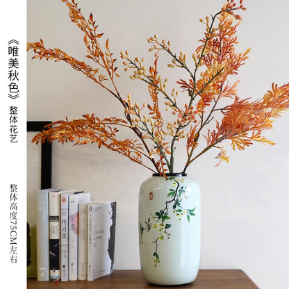 Chinese ceramic vase ornament, living room entrance floral art, home hydroponics creative simple round housewarming gift flower