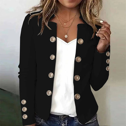 Women's Blazers Long Sleeve Suit Tops Fashion Slim Button Casual Office Coat Female Double Button Jackets For Women Tops