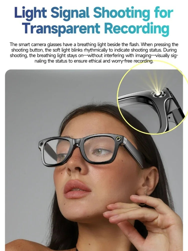 AI Camera Smart AI Translation Glasses 32 Million Pixels Sunglasses Wi-Fi Transfer Noise Reduction HD Photo and Video Anti-shake