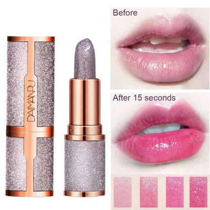 Glitter Lipstick Temperature Color Changing Long Lasting Lip Tint Waterproof Red Pink Sexy Lips Cosmetics Makeup