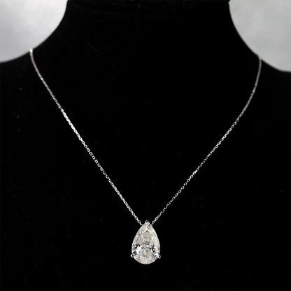 1/2/3/4CT Water Drop Moissanite Pendant Necklace for Women  Certified 925 Silver Pear Cut Solitaire Diamond Pendant Neckchain
