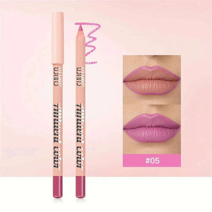 8 Color Nude Purple Matte Lipstick Pencil Long-lasting Waterproof Pink Plumping Stain Lip Liner Pro Lip Contour Makeup Tool