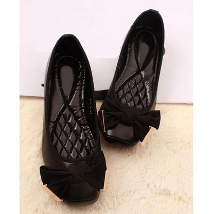 2024 Spring Summer Shoes Women Ballet Flats Sweet Flat Bowknot Laides Brand Shoes Plus Size 41 Black Gold D069