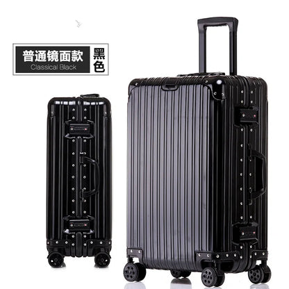 100% Aluminum Suitcase Cabin 20/26/30 inch TSA Customs Lock Aluminum Carry on Luggage Metal Hard Trolley Case Travel Suitcases
