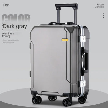 20/24/28 inches Suitcase Luggage Aluminum Frame Trolley Case Universal Wheel Boarding Suitcases New Password Lock Business Trip