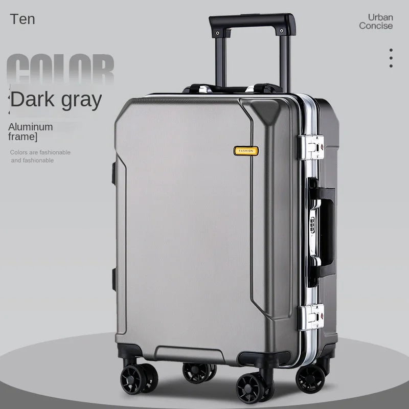 20/24/28 inches Suitcase Luggage Aluminum Frame Trolley Case Universal Wheel Boarding Suitcases New Password Lock Business Trip