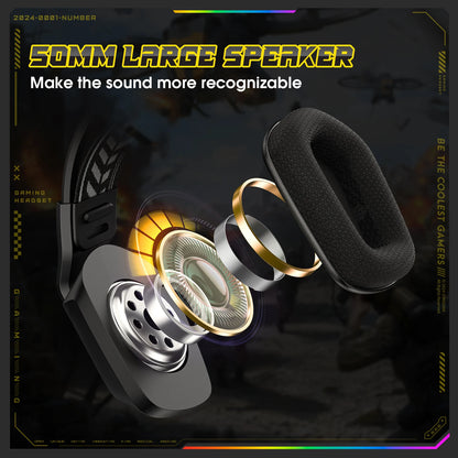 ONIKUMA X13 Wired Headphone with Mic RGB Gaming Headset Over Ear HIFI Stereo Headsets Gamer Earphones for PC PS5