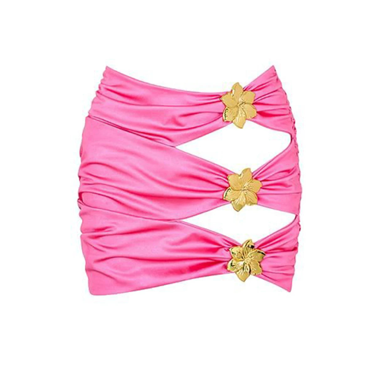 2025 Hot Sale Flower Women One Piece Swimsuit With Skirt Sexy Cut Out Swimwear Mujer Monikini Bathing Suit Lady Beach Suit