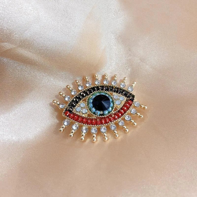 Big Blue Eye Round Brooches Women Unisex New Design Charming Eyes Party Office Brooch Pin Gifts
