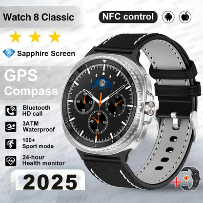 Watch 8 Ultra Classic GPS SmartWatch Compass NFC Men AMOLED Call Chat GPT Watches 3ATM Waterproof Sports Fitness Ms. Smartwatch