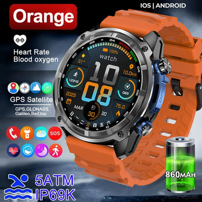 NEW 2025 GPS Smart Watch with Offline Maps 4GB Memory Video Player Military Sports Smartwatch Men 30m Swimming Waterproof AMOLED