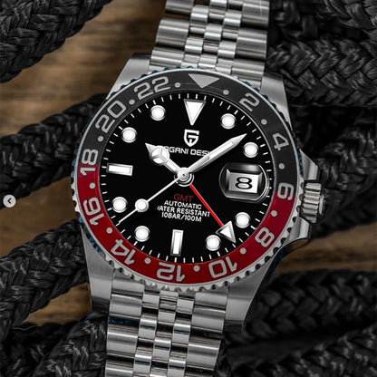 PAGANI DESIGN V3 New 40MM GMT WATCH Luxury Men Watch Ceramic bezel 100M Waterproof Luminous Sapphire Glass Men Mechanical Watch