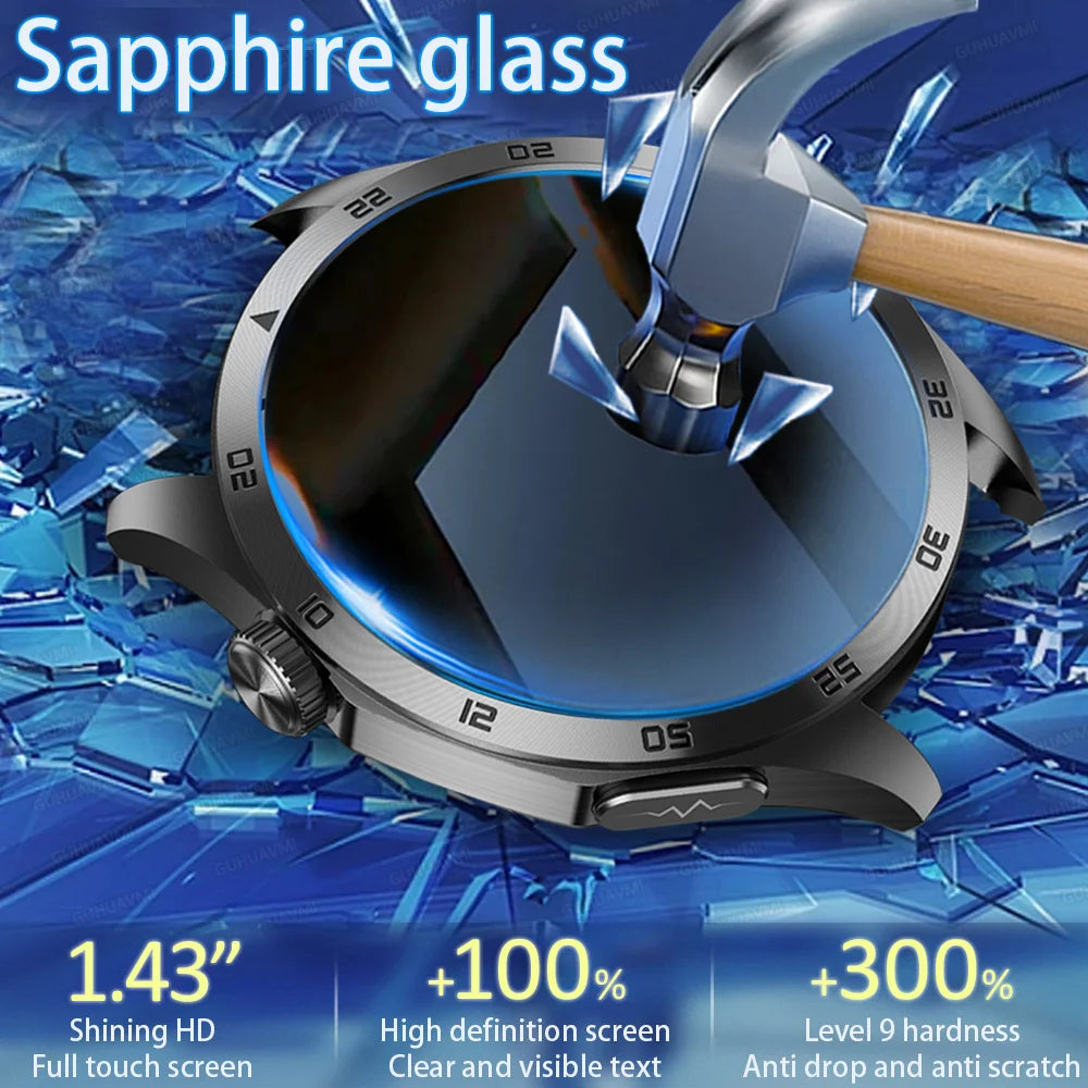 2025 New For Huawei ECG+PPG Laser Treatment Health Smart Watch Three highs Clock Blood pressure Heart rate Men HD Call Bracelet