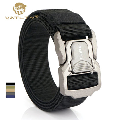 VATLTY 2023 Elastic Belt for Men Aluminum Alloy Quick Release Buckle Unisex Hiking Belt Military Tactical Belt Stretch Girdle