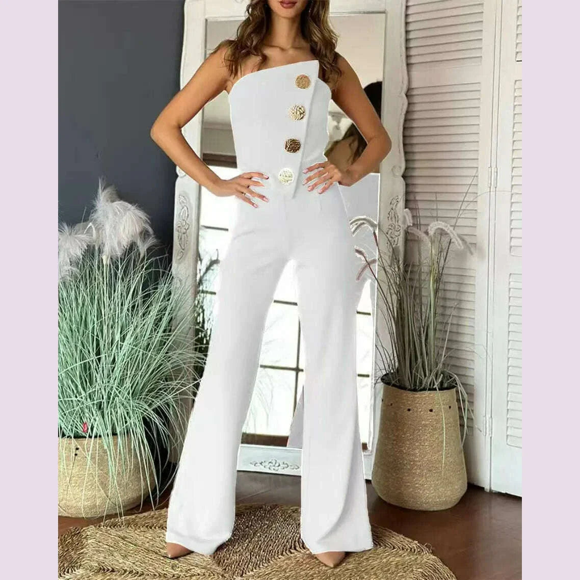 Elegant Jumpsuit for Women Dressy Sexy Off Shoulder Wide Leg Pant Suit One Piece Party Outfits
