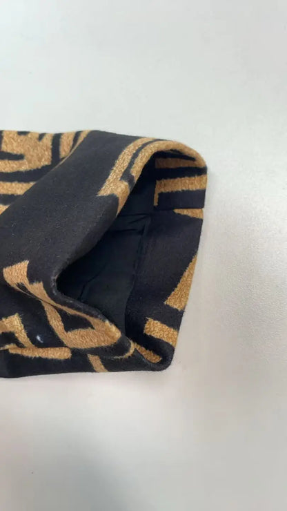 Modigirl 2026 New Spring Women's  Vintage Midi Length Coat Urban Trendy Golden Meander Print Long Jackets Pockets female