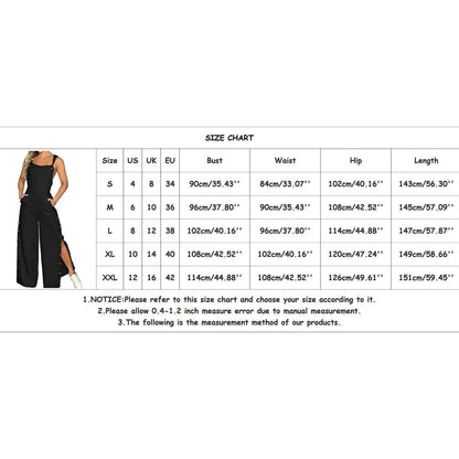 Women's Summer Sleeveless Cotton Linen Playsuits Strappy Side Button Opening Overalls Loose Long Wide Leg Pants Female Jumpsuits