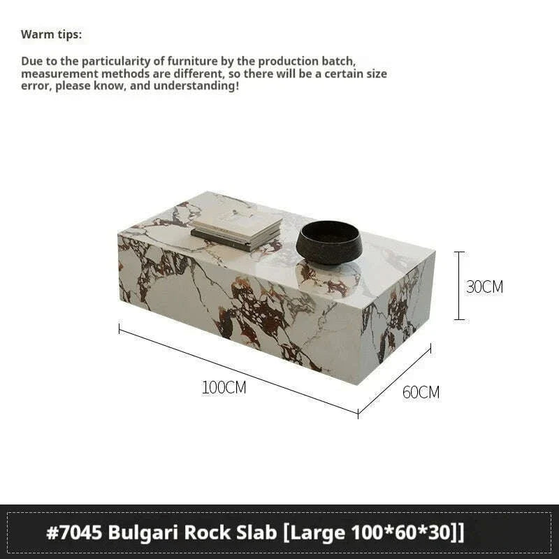 Luxury Stone Coffee Table, Nordic French Retro Design, Compact Corner Table Set for Small Space Living Room, High-End Side Table