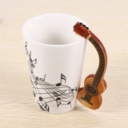 B62B-Creative Novelty Guitar Handle Cup Free Spectrum Coffee Milk Tea Cup Personality Mug Unique Musical Instrument Gift...