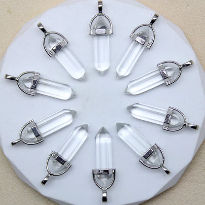 New Fashion Glass Colorfull Pillar Point Charm Pendants for Jewelry Pendants Making 24pcs/lot Wholesale Free Shipping