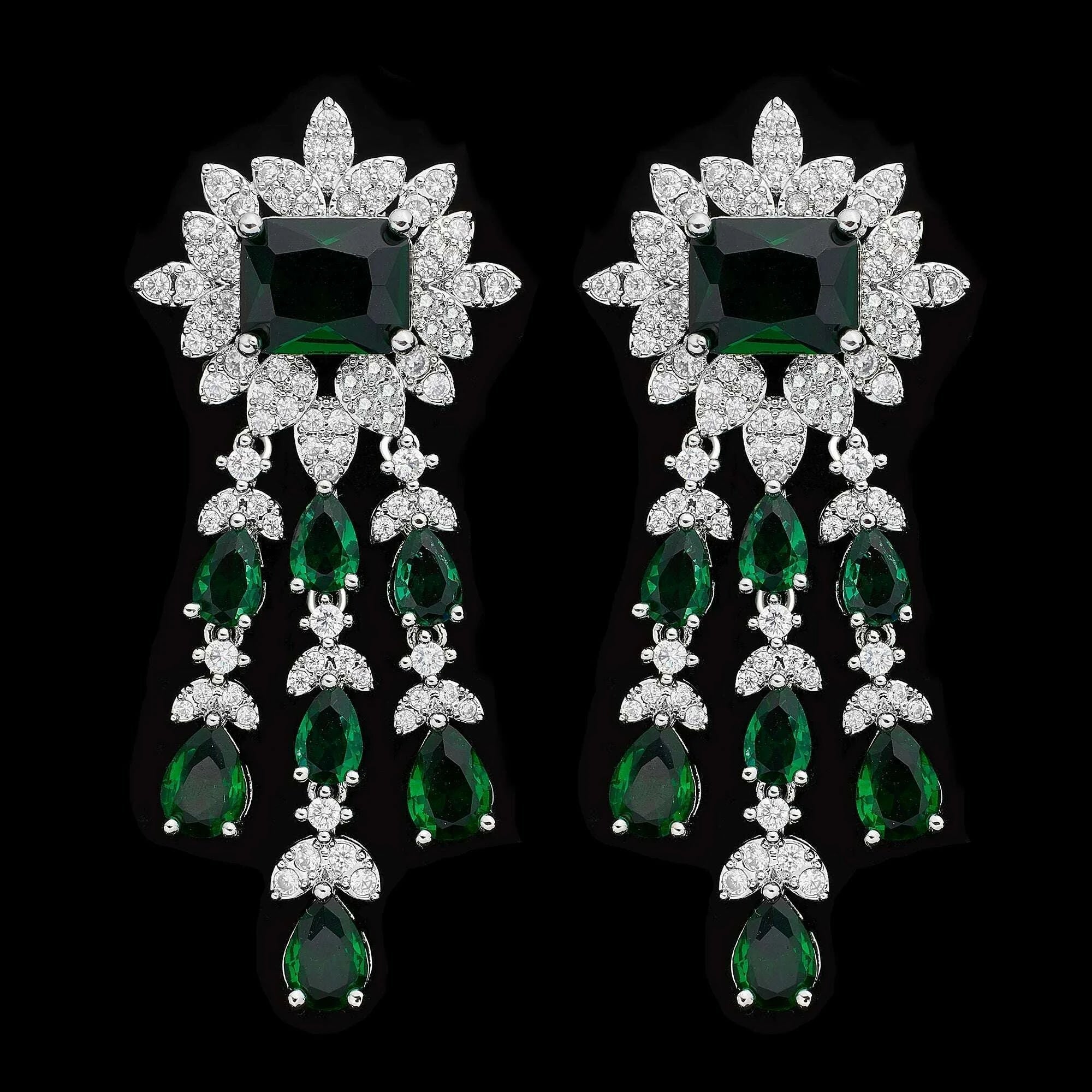 2024 Bridal Zirconia Full Jewelry Sets For Women Party 4pcs Luxury Dubai Nigeria CZ Crystal Wedding Necklace Sets