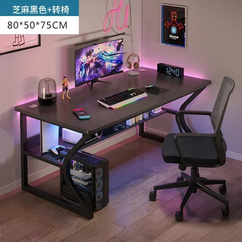 Simple Desktop Computer Desks Home Bedroom Workbench Gaming Tables Office Furniture Student Study Writing Desk and Chair Set E C