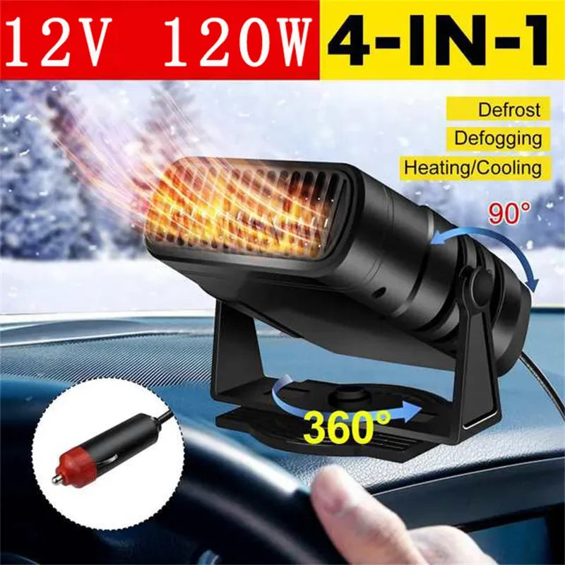 Car Heater 12V 24V 4in1 Powerful Defroster Defogger for Windshield 360 Rotation Vehicle Interior Heater Auto Accessories Winter