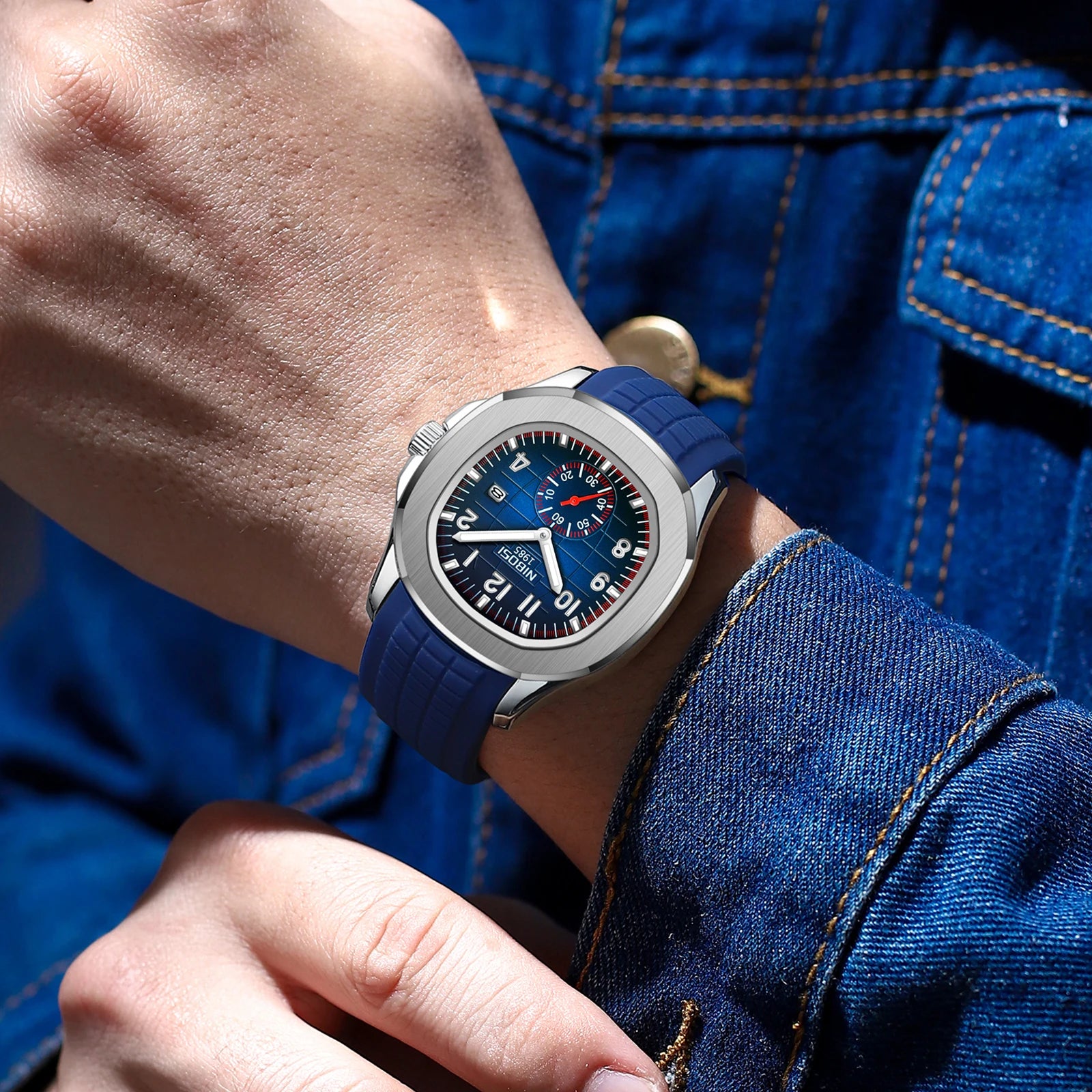 NIBOSI Sport Mens Watches Top Brand Luxury Auto Date Watch Men Waterproof Luminous AQUANAUT Quartz Watches for Men Reloj Hombre