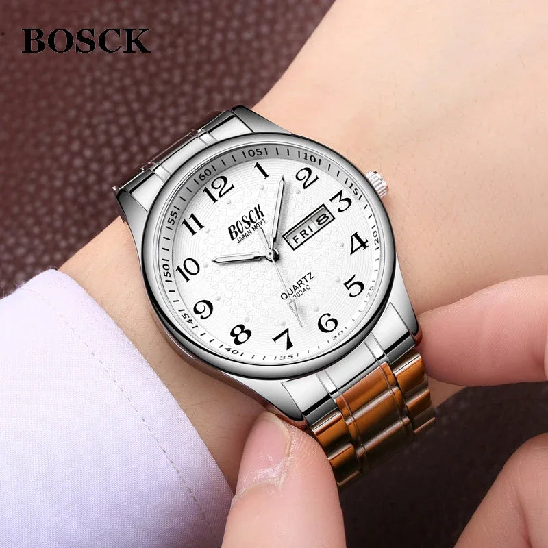 Relogio Masculino Men's Watch Luxury Full Steel Watches Fashion Quartz Wristwatch Waterproof Date Male Clock Relojes Hombre