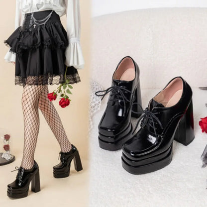 NASBAVI Chunky Platform Super High Heels Pumps for Women 2025 Brand New Spring Fashion Show Shoes Punk Party Ladie Loafers