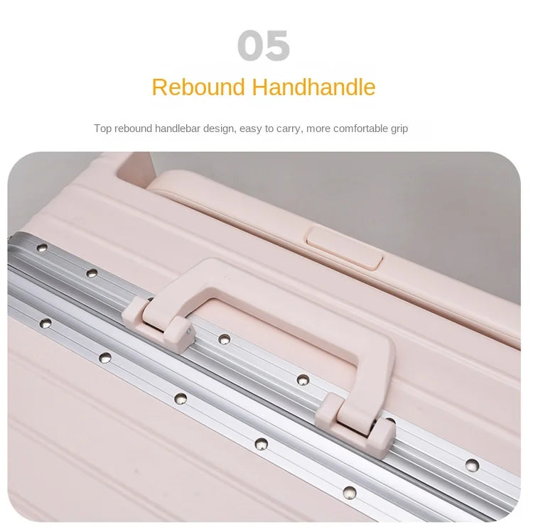 Travel Suitcase Aluminium Frame Wide Trolley Luggage Female Large Capacity Mute Universal Wheel Password Box Carry on...