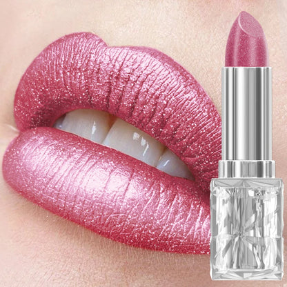 Metallic Glitter Lipstick 3 Color Waterproof Lip Balm Red Long Last Lip Tint Matte Lip Makeup Gifts Shiny Lip Gloss...