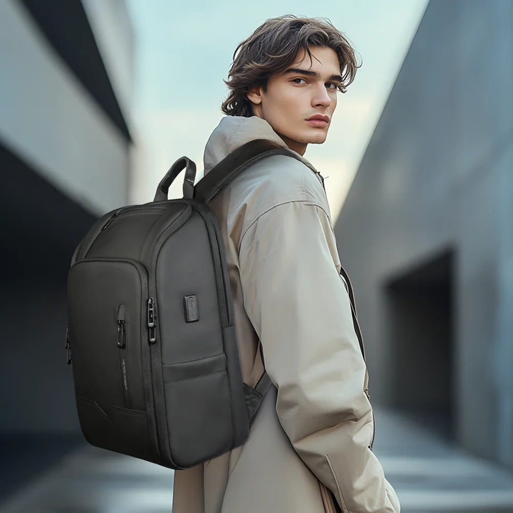 Heroic Knight Business Backpack Men Waterproof Large Capacity Work Trip Backpack Fashion Multifunctional Laptop Pack Fits 15.6"