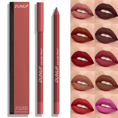 Sexy Red Matte Lipstick Pencil Nude Brown Lip Liner Pencil Contour Tint Makeup Waterproof Rose Pink Crayon Lipliner Pen...