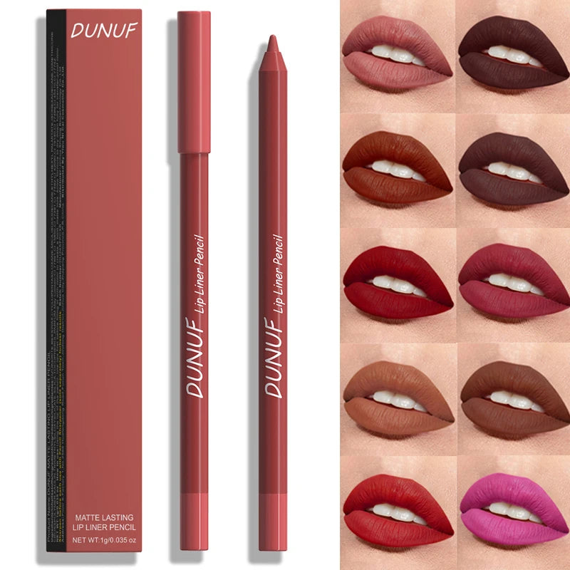 Sexy Red Matte Lipstick Pencil Nude Brown Lip Liner Pencil Contour Tint Makeup Waterproof Rose Pink Crayon Lipliner Pen...