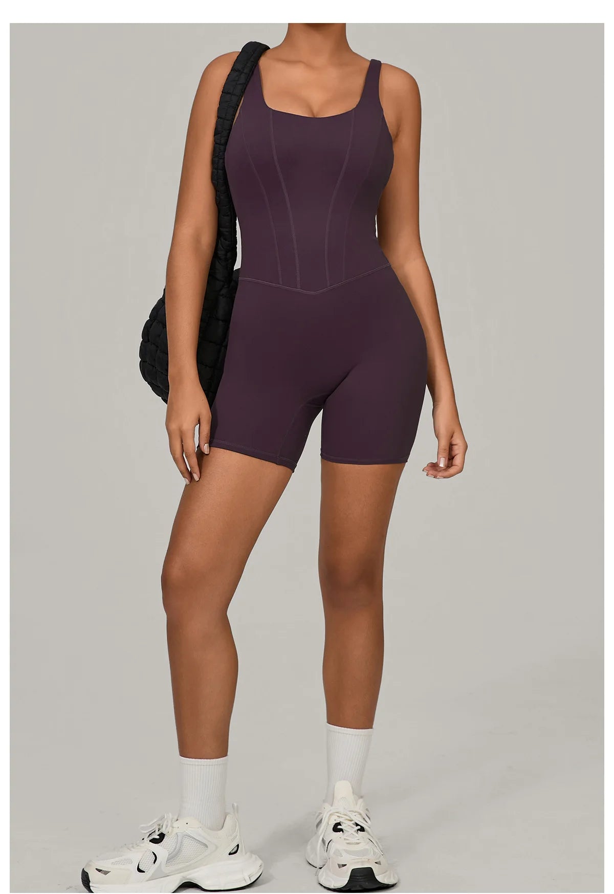Women's Sports Suit Adjustable Shoulder Strap Jumpsuit One Piece Halter Sleeveless Bodysuit Short Jumpsuits Push Up Sportswear