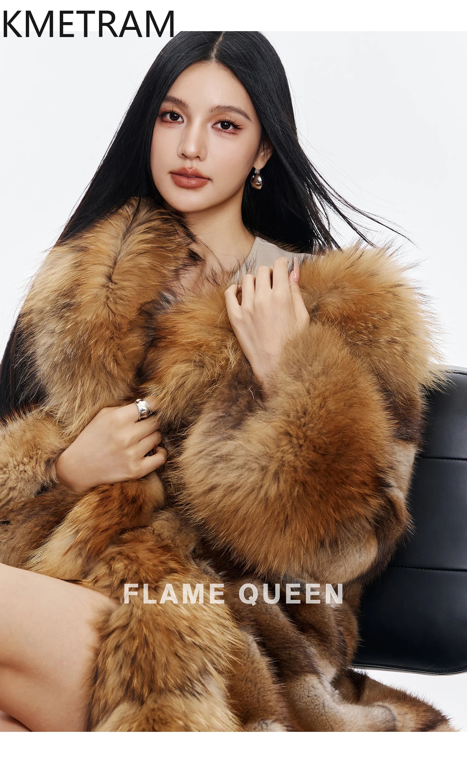 KMETRAM Natural Muskrat Fur Coat Woman Luxury Long Real Fur Jacket Raccoon Dog Fur Collar Winter Coats Women Clothing 2025 шуба