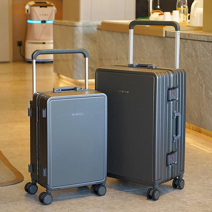 Travel Suitcase Aluminium Frame Wide Trolley Luggage Female Large Capacity Mute Universal Wheel Password Box Carry on...