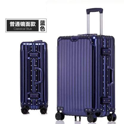 Aluminum Suitcase Metal Luggage 20/22/28/30 Inch Carry-on Travel Bags Trip Cabin Password Trolley Case Travel Wheeled Suitcases