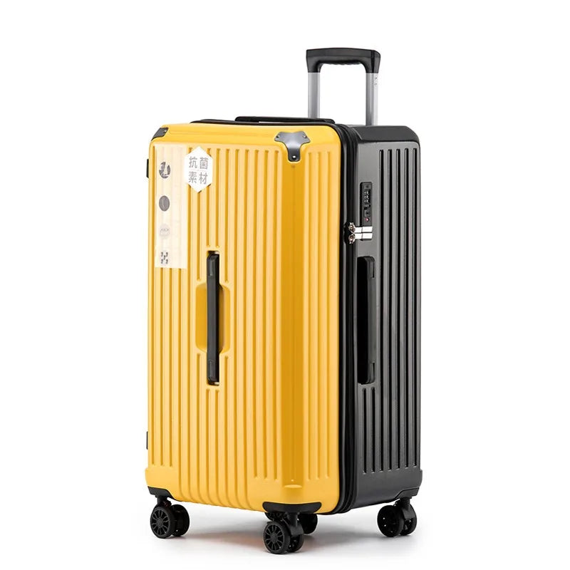 Rectangular Travel Carrier PC Large Size Lightweight Carry-on Suitcase with Five Wheels Luggage Case Travel Bag Spring Cushioned