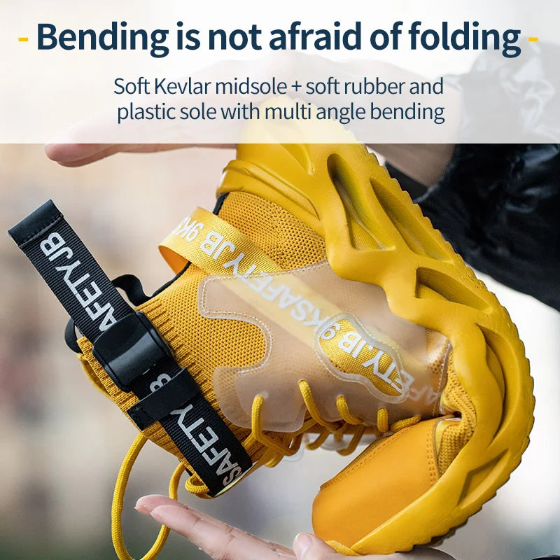 Man Safety Shoes Puncture-Proof Work Sneakers Lightweight Work Shoes Men Steel Toe Shoes Safety Boots Indestructible Shoes