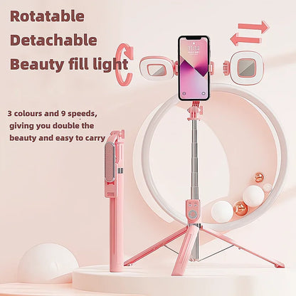 Selfie Stick Tripod 360°/180° Rotating Selfie Stick Phone Holder with Wireless Bluetooth Remote Extendable Tripod Selfie Stick
