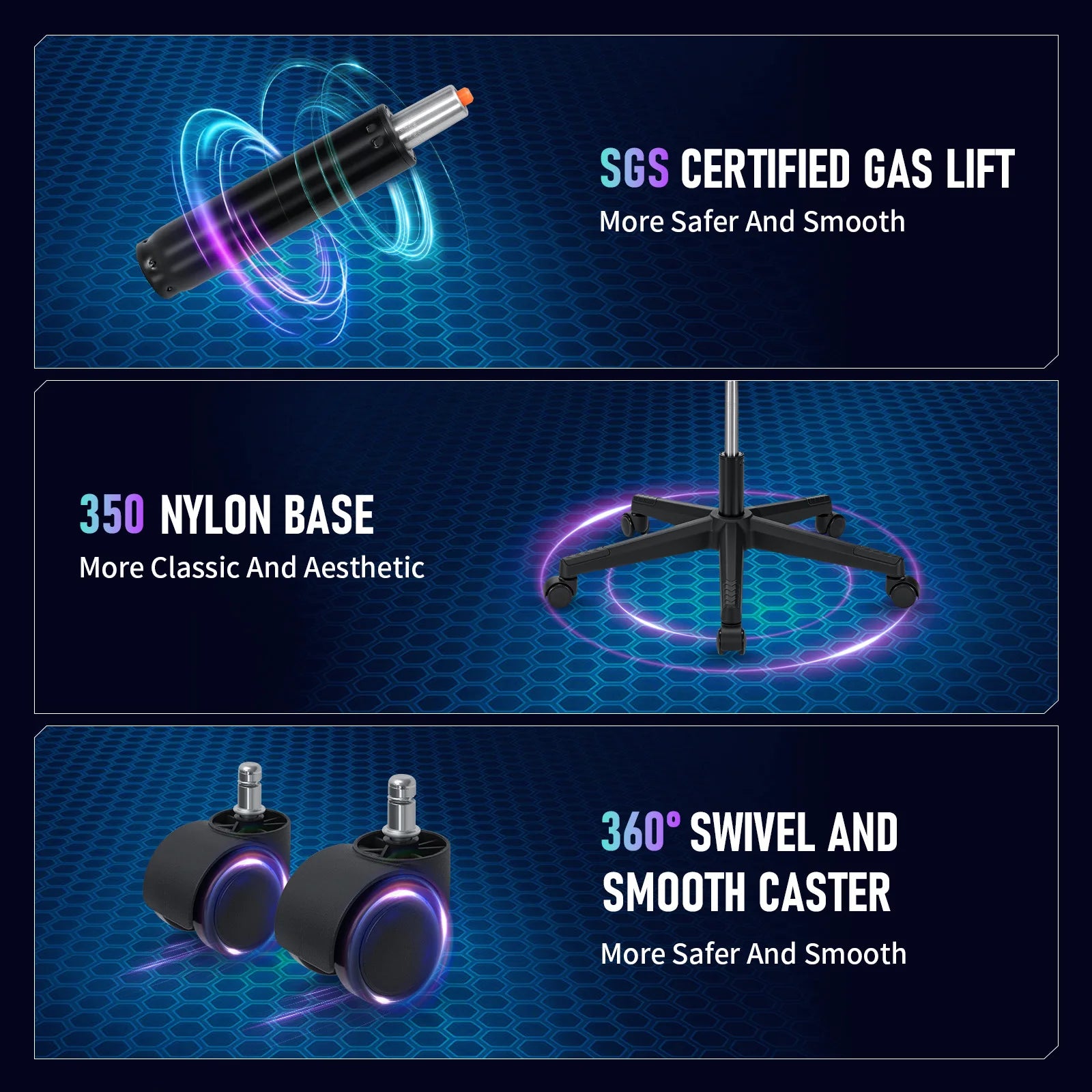 LED Gaming Chair for Children 8-15 Years, Adjustable Gamer Chair with LED Lighting, Footrest & Lumbar Support, Ergonomic PC Chai