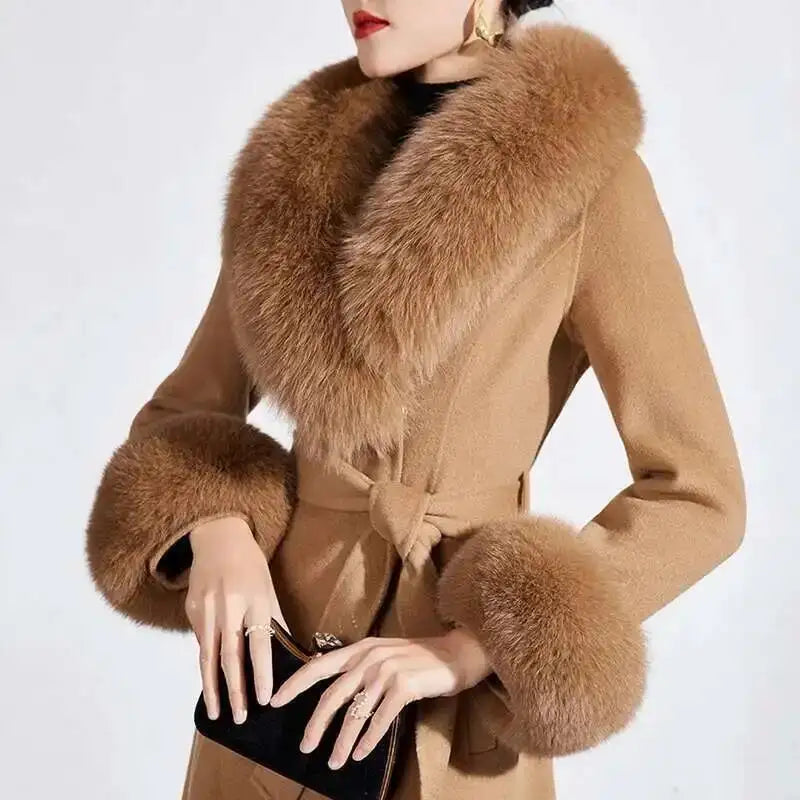 Real Fox Fur Collar Cuffs Set For Women Men Winter Neck Warmer Furry Scarf Fluffy Pelt Fur Shawl Coat Overcoat Fashion Accessory