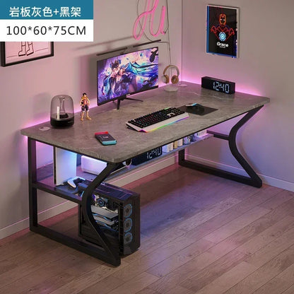 Simple Desktop Computer Desks Home Bedroom Workbench Gaming Tables Office Furniture Student Study Writing Desk and Chair Set E C