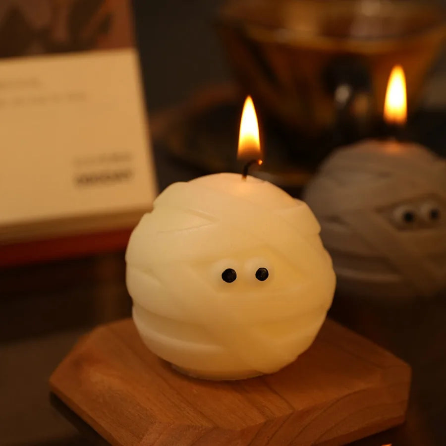 1pc Halloween Mummy Candle Handmade Scented Candle for Halloween Decoration, Holiday Party and Home Decoration, Halloween Gift