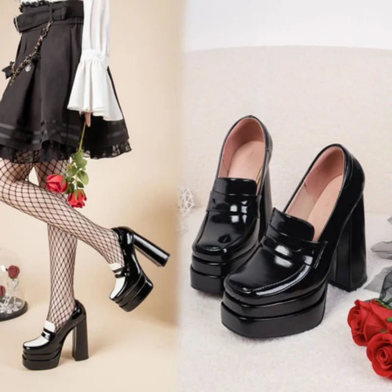 NASBAVI Chunky Platform Super High Heels Pumps for Women 2025 Brand New Spring Fashion Show Shoes Punk Party Ladie Loafers
