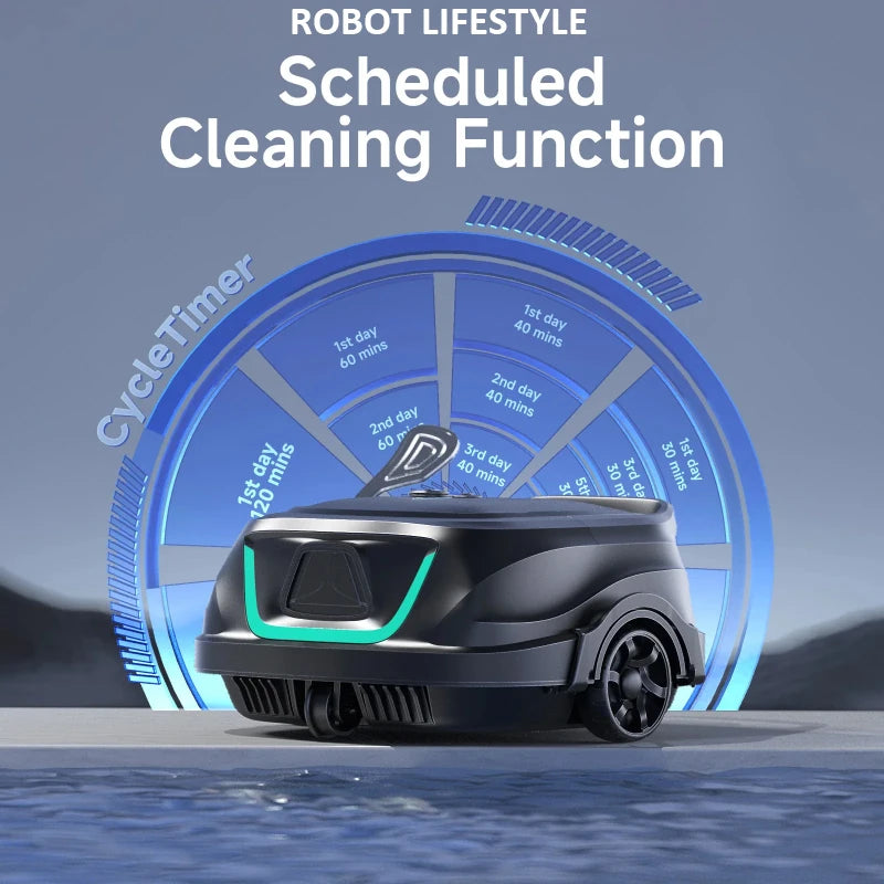 WYBOT A1 Wireless Swimming Pool Cleaner Robot Scheduled Cleaning for Floor Edge Dual-layer Filtration 120mins Working Time